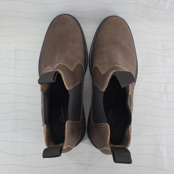 Clarks Mens Burchill Up Brown Leather Pull On Boots Shoes 261794027110 Size 12 main image 6